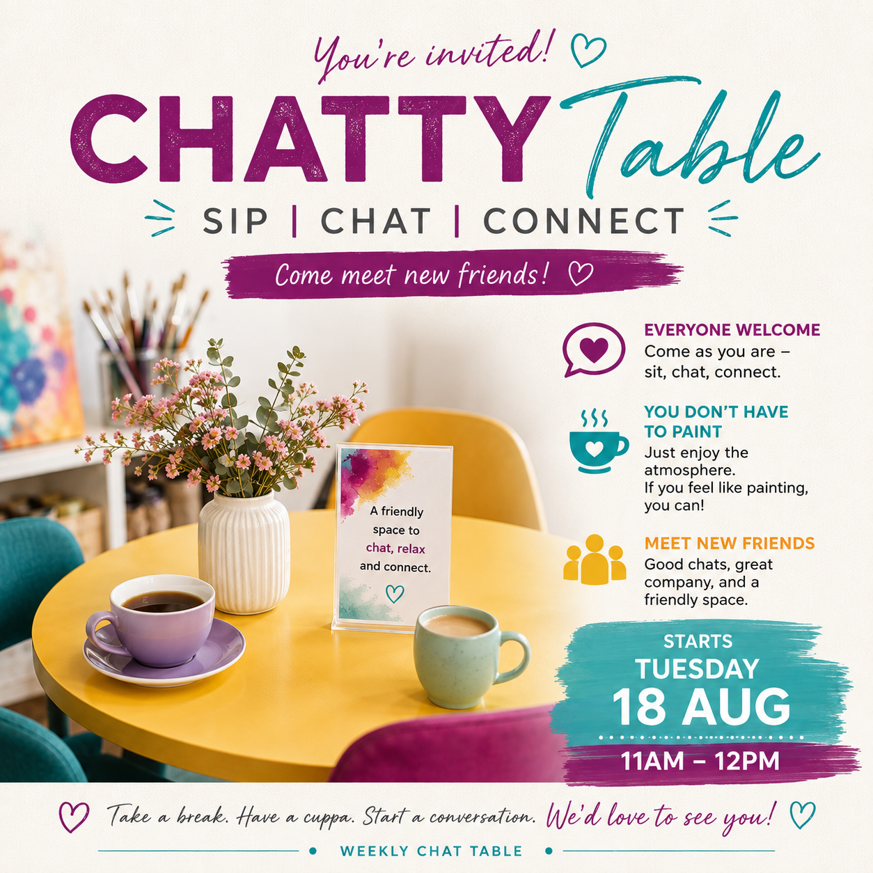 Chatty Table at Designed by Sue Art Studio!